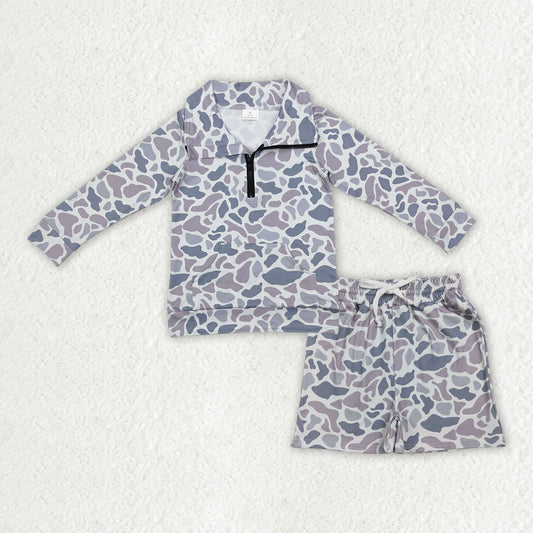 Sibling Baby Boys Southern Camo Zipper Pockets Pullovers Pockets Shorts Hunting Clothes Sets