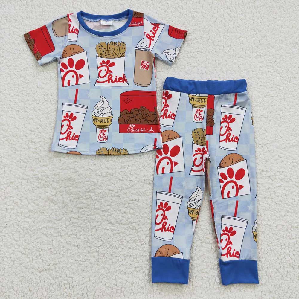 Sibling Baby Boys Girls Chip Chicken Top Pants Pajamas Sets