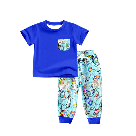 Baby Girls Dr Reading Blue Short Sleeve Top Pants Clothes Sets preorder