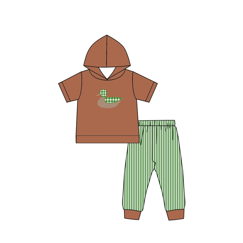 Baby Boys Duck Hooded Top Stripes Pants Clothing Sets preorder