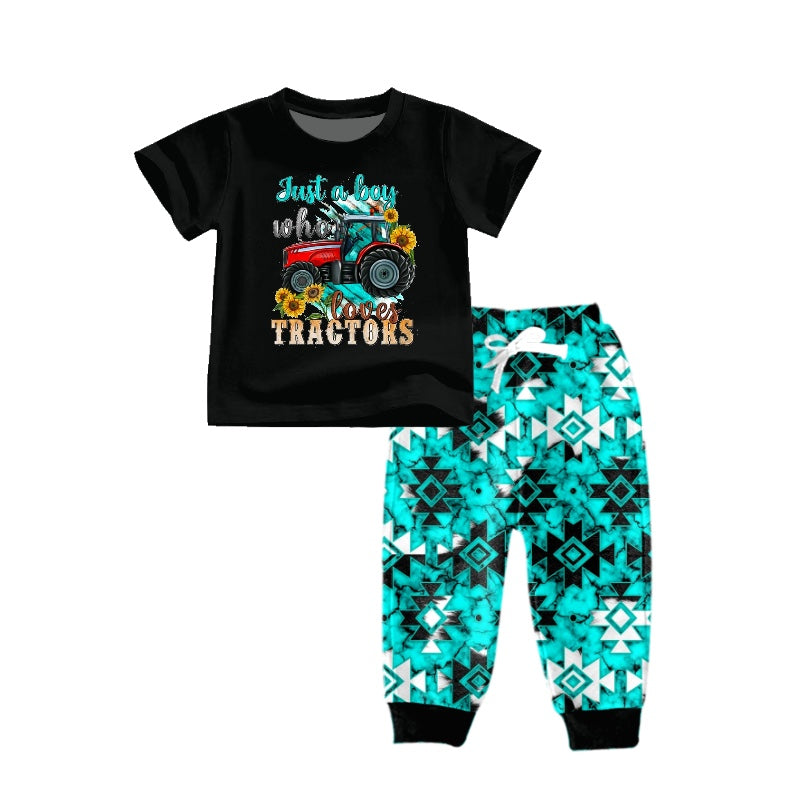 Baby Boys Tractor Sunflower Tee Aztec Western Pants Clothes Sets preorder