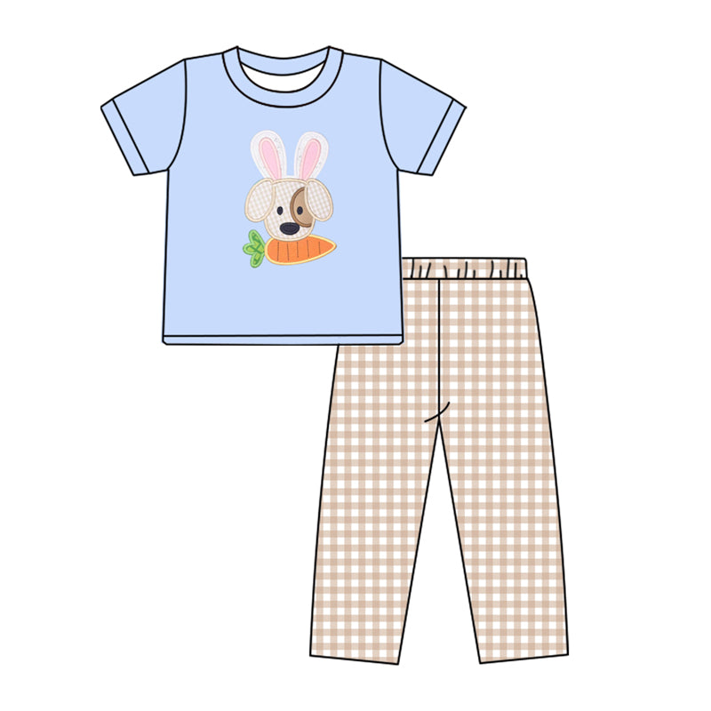 Baby Boys Easter Dog Carrot Tee Shirt Top Pants Clothes Sets preorder