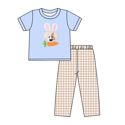 Baby Boys Easter Dog Carrot Tee Shirt Top Pants Clothes Sets preorder