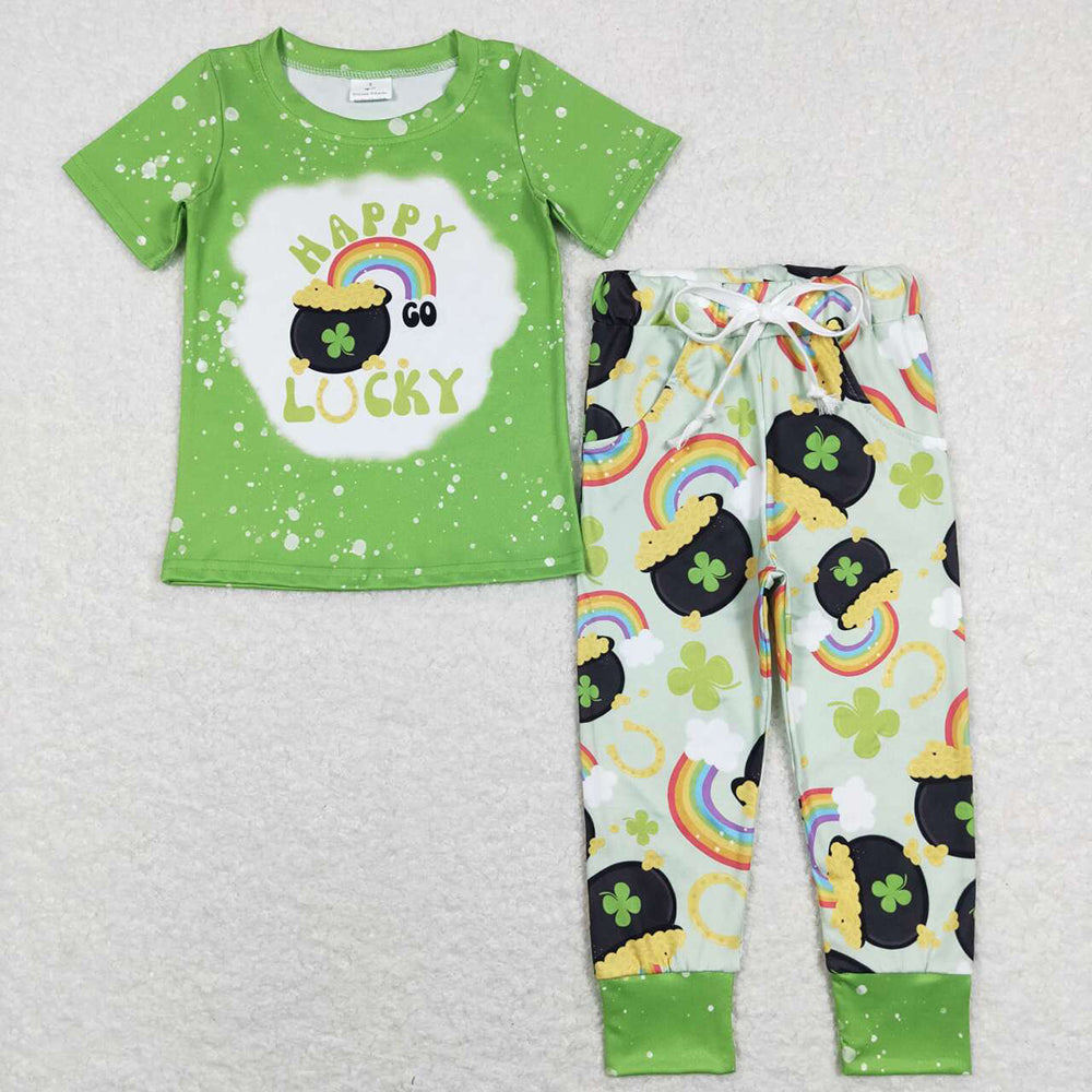 Sibling Boys Baby Girls Happy Lucky St Patrick Day Outfits Clothes Sets