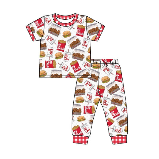 Baby Boys Toddler Fries Shirt Red Pants Pajamas Clothes Sets Preorder