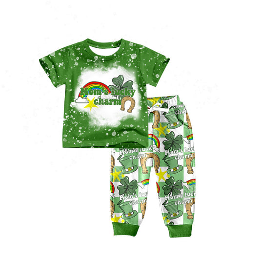 Baby Boys Toddler St Patrick Day Quatrefoil Shirt Pants Clothes Sets Preorder