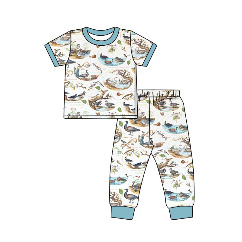 Baby Boys Duck Short Sleeve Tee Shirt Top Pants Pajamas Clothes Sets preorder