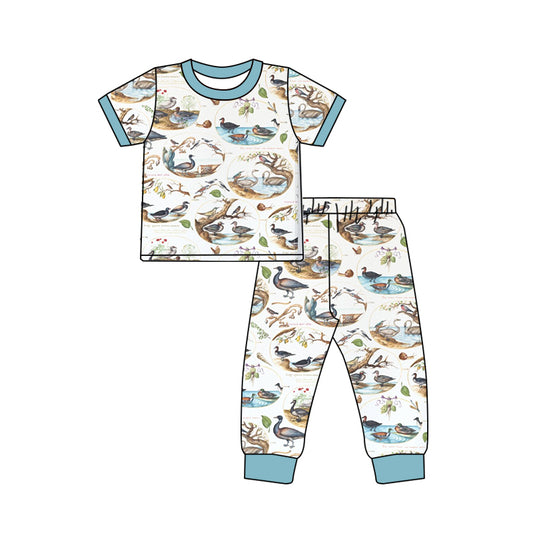 Baby Boys Duck Short Sleeve Tee Shirt Top Pants Pajamas Clothes Sets preorder