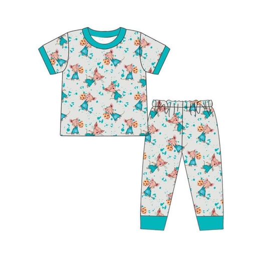 Baby Boys Mouse Cookie Shirt Top Pants Pajamas Clothes Sets Preorder