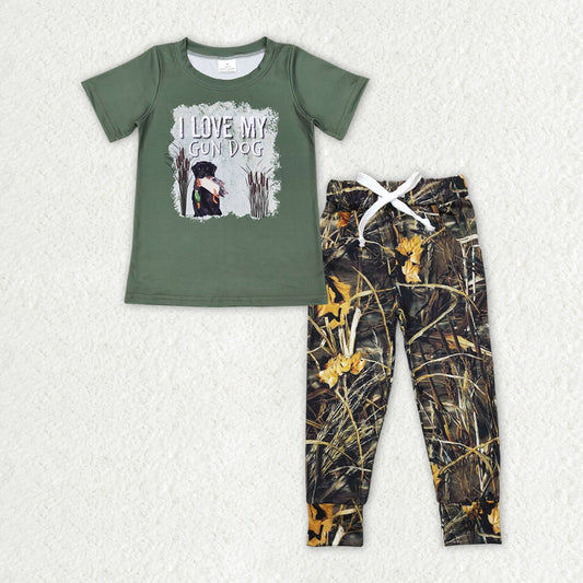 Baby Boys Dog Duck Short Sleeve Tee Shirt Camo Pants Outfits Clothes Sets