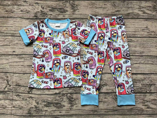 Baby Boys Dogs Camp Short Sleeve Top Pants Pajamas Clothes Sets