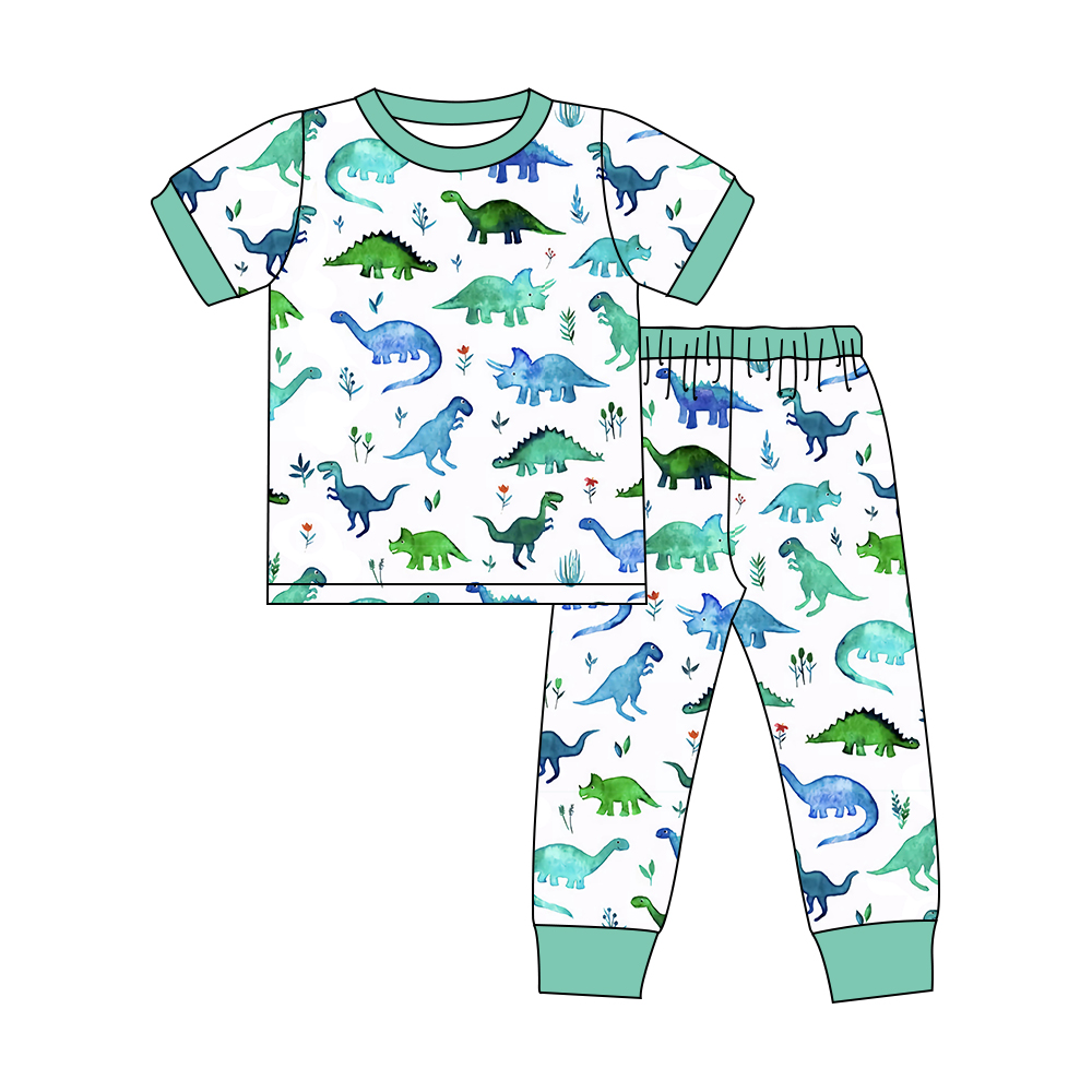 Baby Boys Dinosaurs Short Sleeve Shirt Pants Pajamas Clothes Sets Preorder