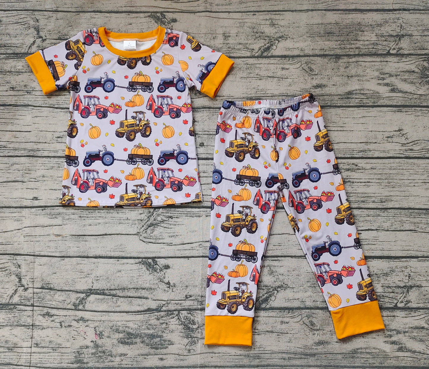 Baby Boys Pumpkin Digger Tops Pants Pajamas Clothes Sets