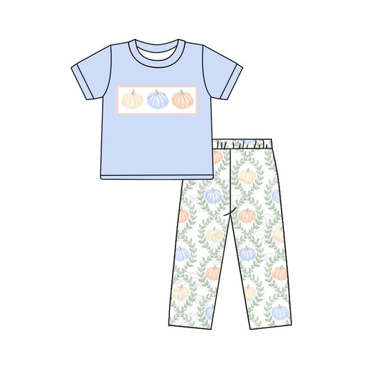 Baby Boys Pumpkin Leaves Shirt Pants Clothes Sets Preorder
