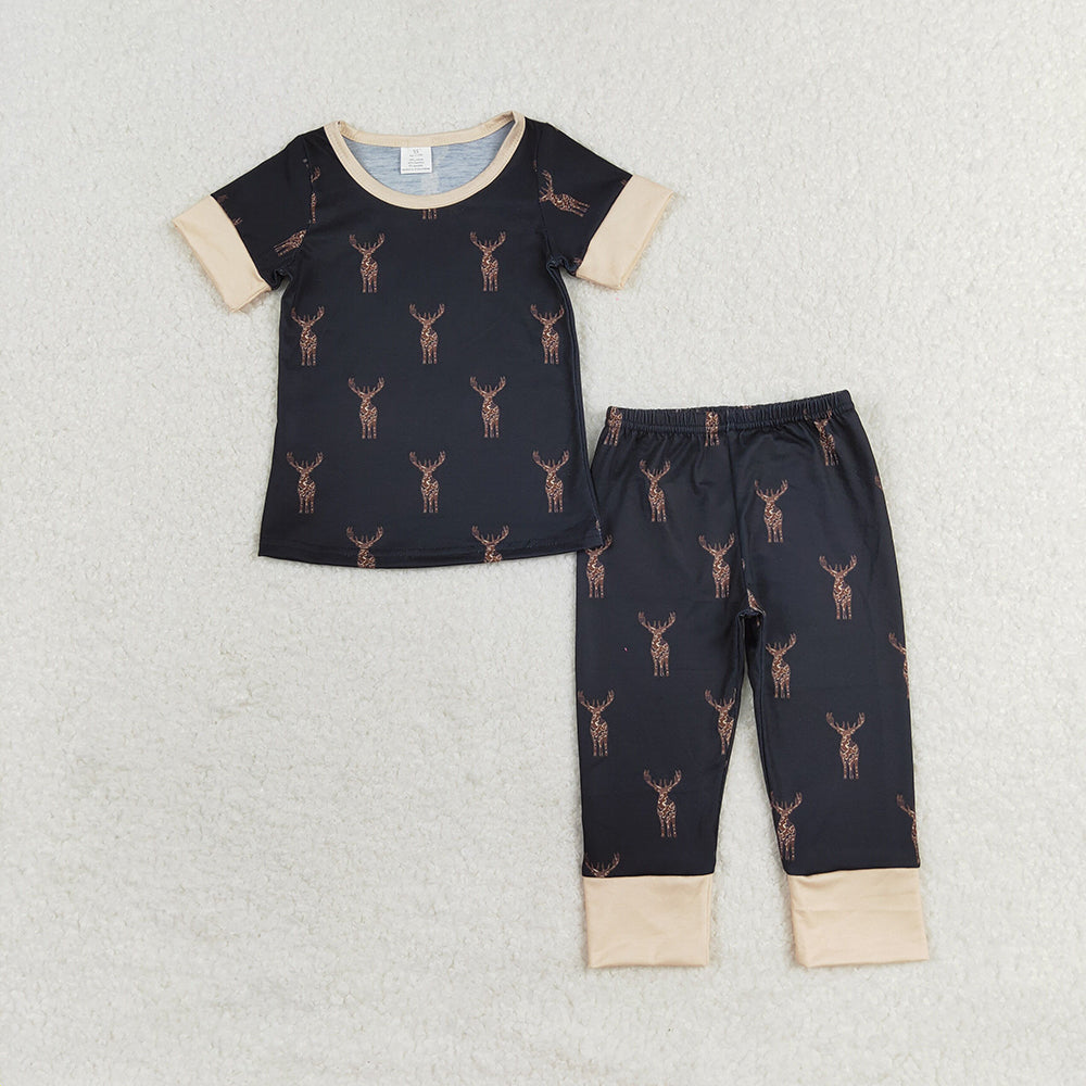 Baby Boys Camo Deers Sibling Rompers Pajamas Clothes Sets