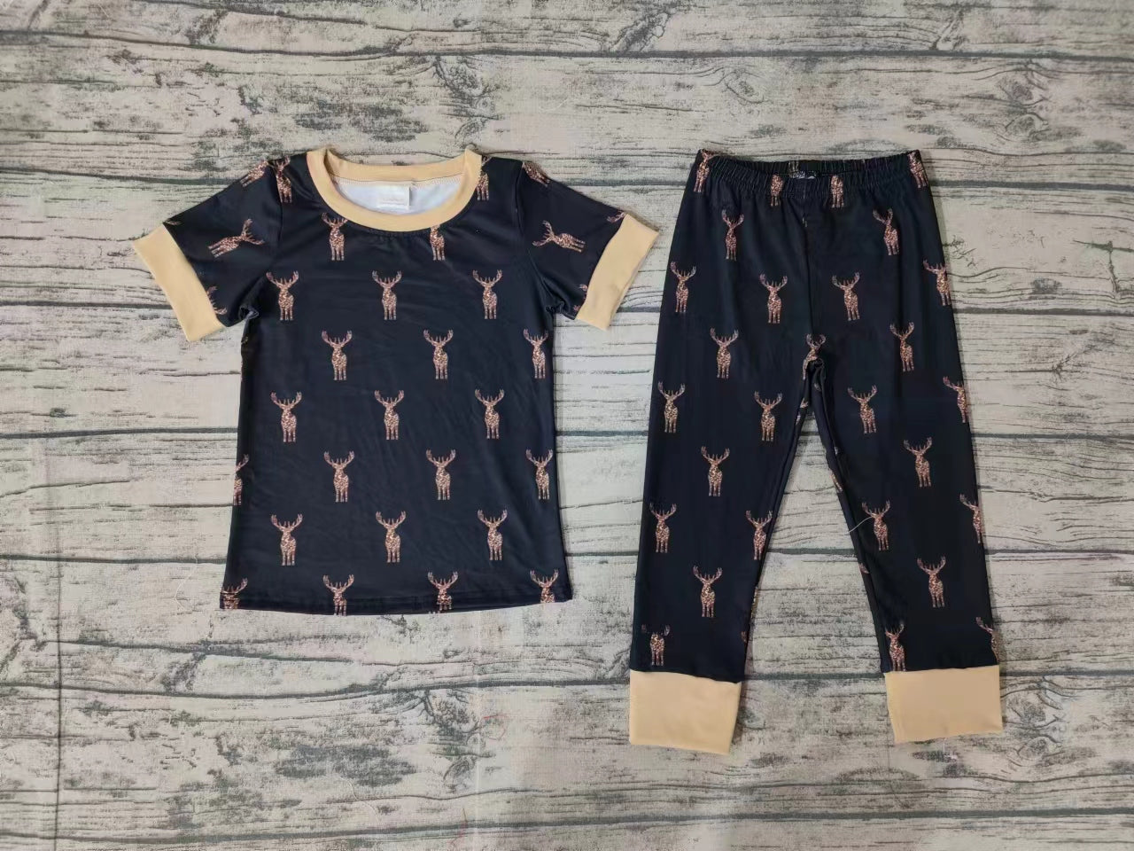 Baby Boys Camo Deers Shirt Pants Pajamas Clothes Sets