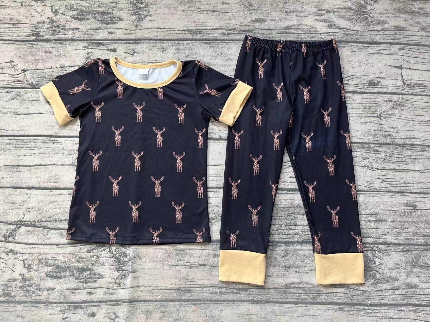 Baby Boys Camo Deers Shirt Pants Pajamas Clothes Sets