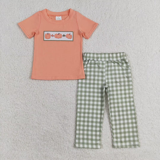 Baby Boys Orange Pumpkins Top Pants Outfits Clothes Sets