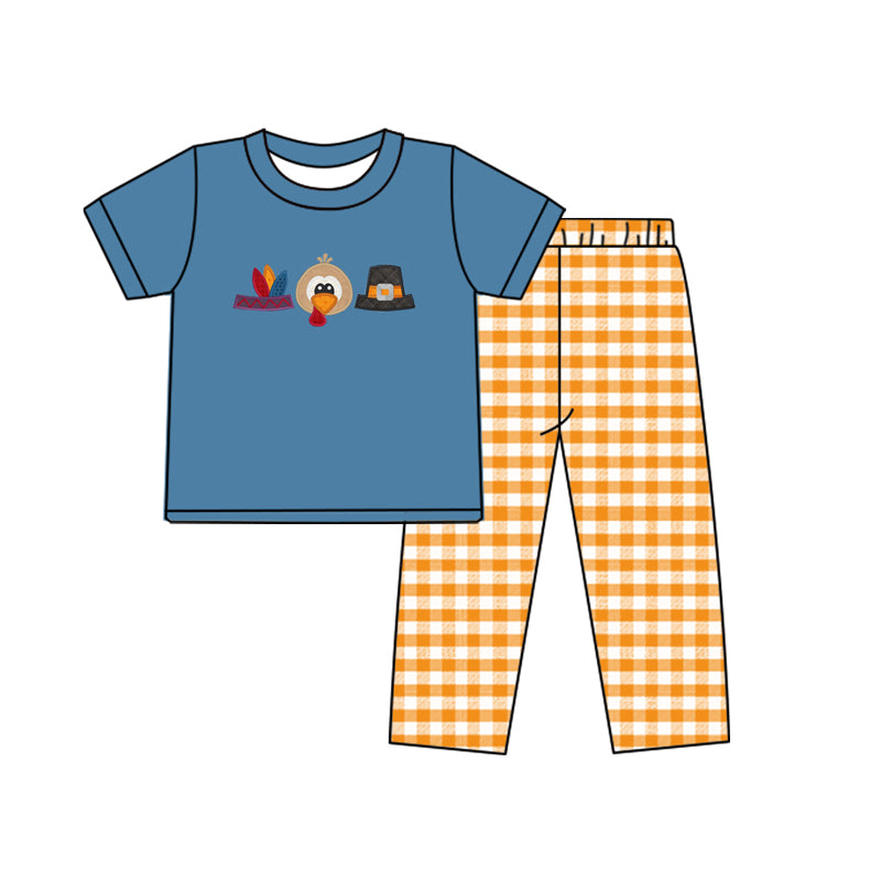 Baby Boys Thanksgiving Turkey Shirt Pants Clothes Sets Preorder