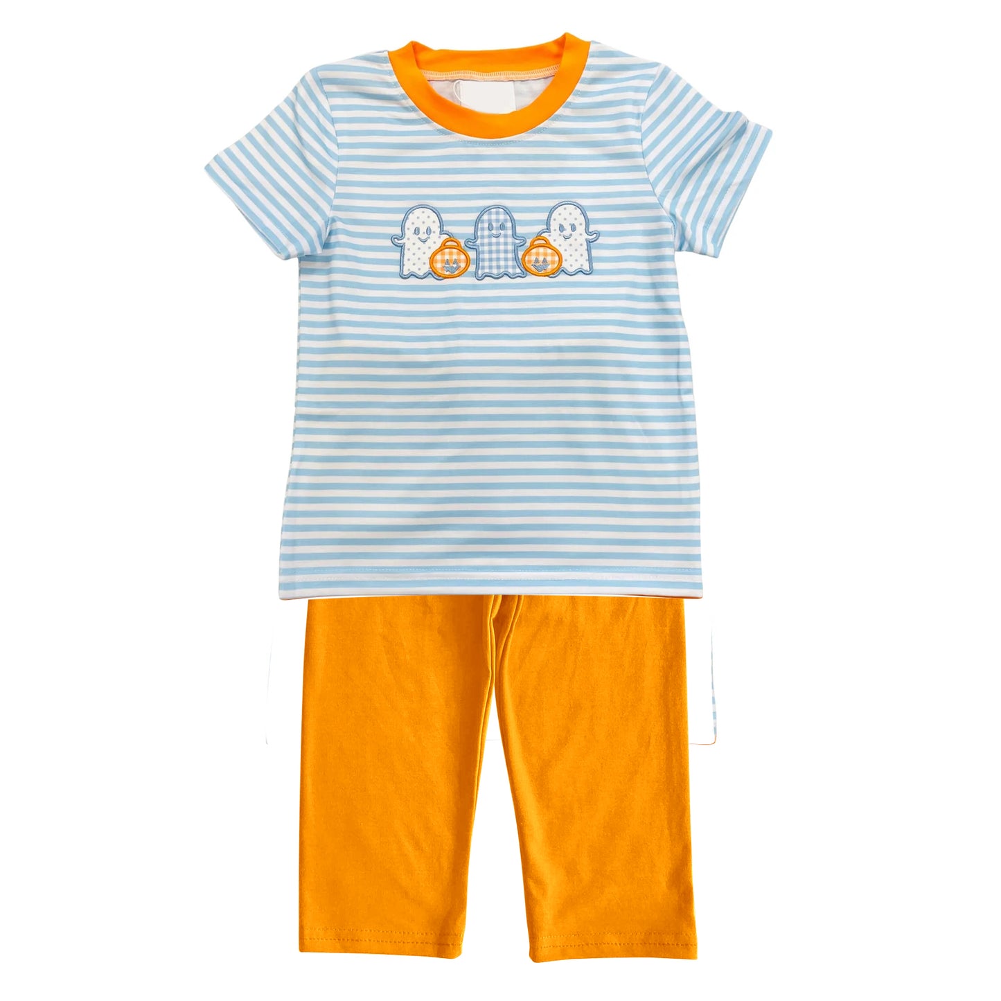 Baby Boys Halloween Ghosts Shirt Orange Pants Clothes Sets Preorder
