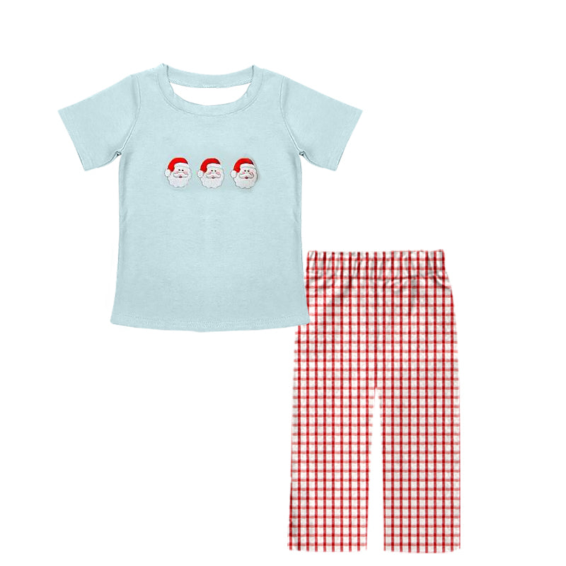 Baby Boys Christmas Santa Shirt Checked Pants Clothes Sets Preorder