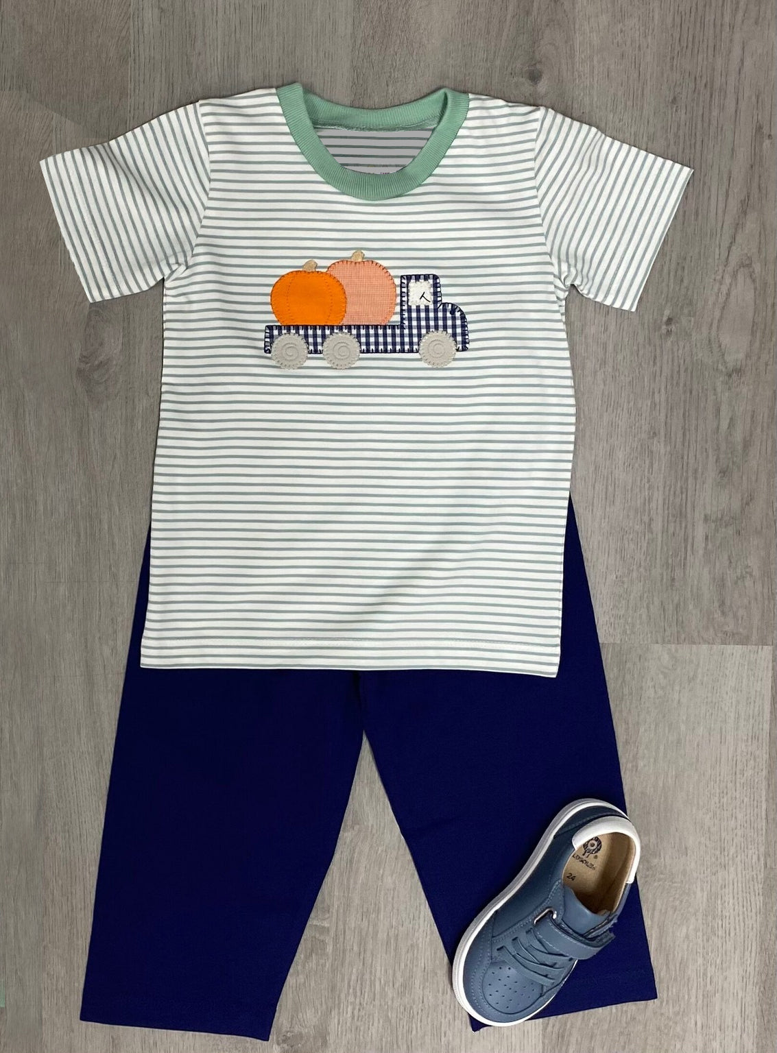 Baby Boys Pumpkins Truck Pumpkin Top Pants Clothes Sets Preorder