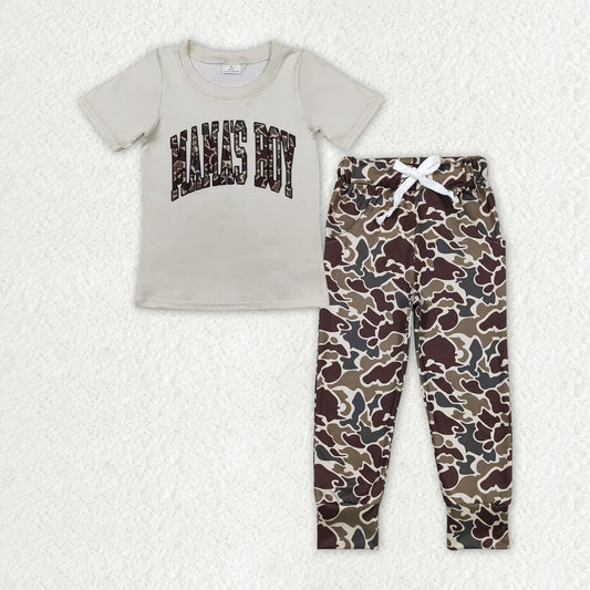 Sibling Baby Boys Short Sleeve Mama's Boy Top Legging Pants Pajamas Clothes Sets