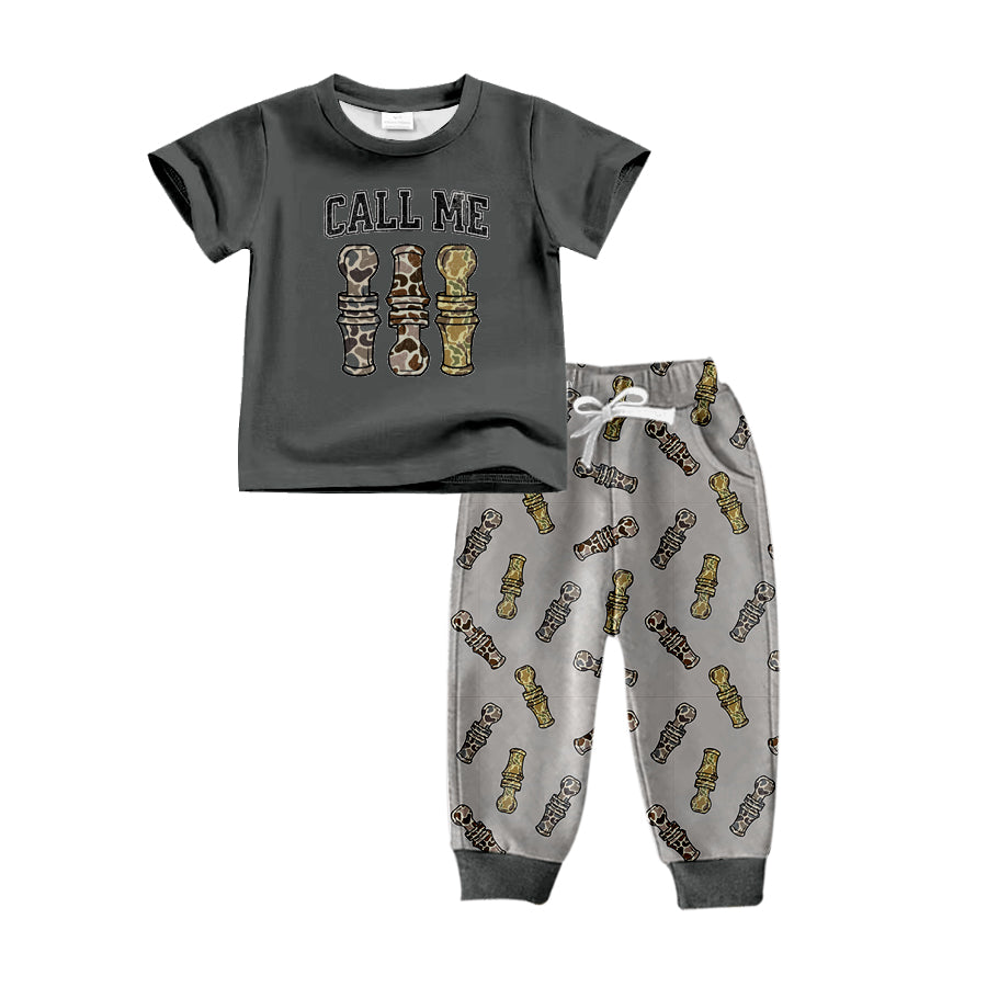 Baby Boys Grey Duck Call Me Top Pants Clothes Sets Preorder