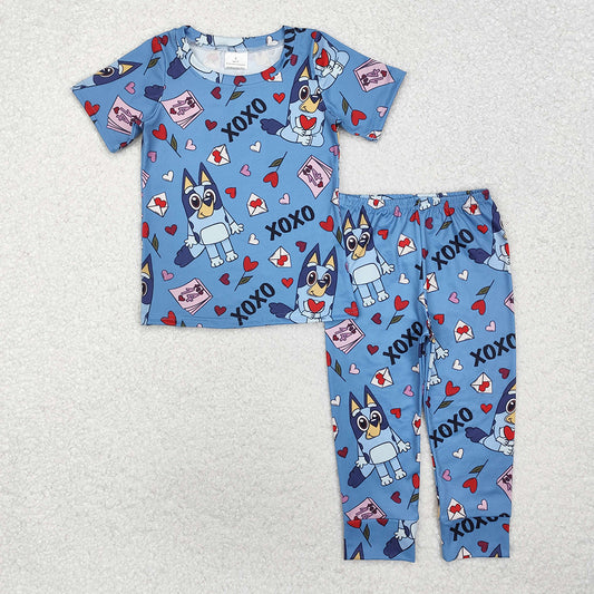 Baby Boys Valentines Hearts Dogs Top Pants Pajamas Clothes Sets