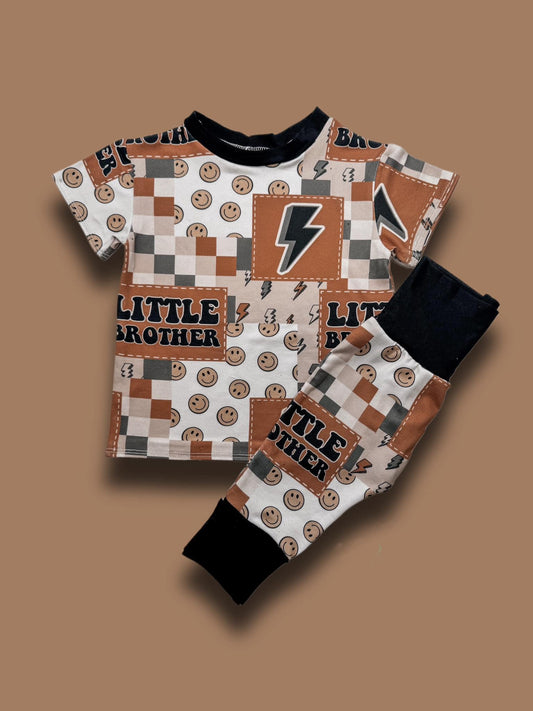 Baby Boys Little Brother Top Pants Pajamas Clothes Sets Preorder