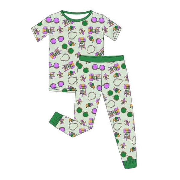 Baby Boys Green Mardi Gras Top Pants Pajamas Clothes Sets Preorder