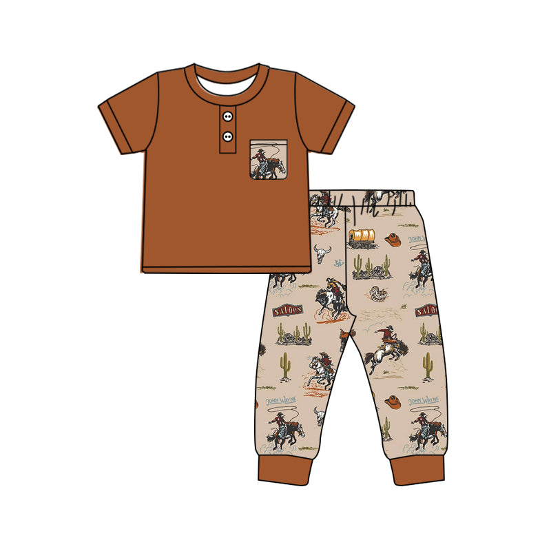 Baby Boys Western Rodeo Tee Shirts Pants Outfits Clothes Sets Preorder