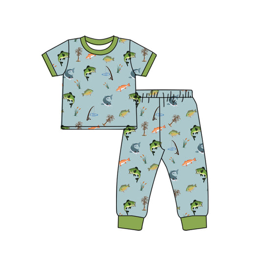 Baby Boys Fishing Shirt Pants Pajamas Clothes Sets Preorder