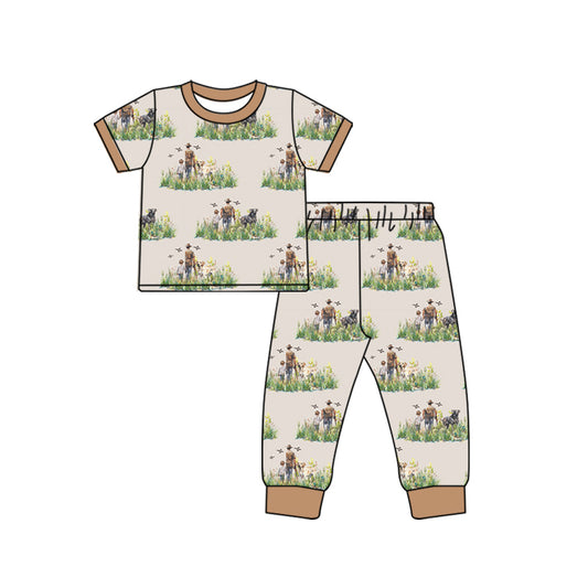 Baby Boys Dog Hunting Shirt Pants Pajamas Clothes Sets Preorder