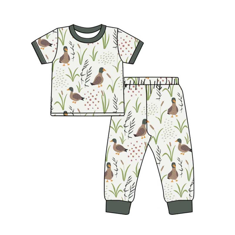 Baby Boys Mallard Ducks Green Shirt Pants Pajamas Clothes Sets Preorder