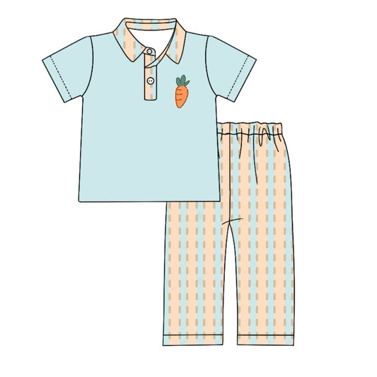 Baby Boys Easter Carrot Top Pants Clothes Sets Preorder