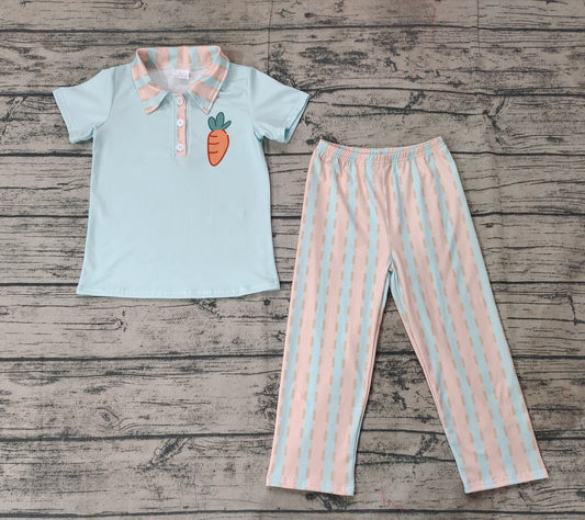 Baby Boys Easter Carrot Top Pants Clothes Sets Preorder