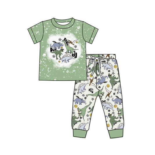 Baby Boys Green Dinosaurs Shirts Jogger Clothes Sets Preorder