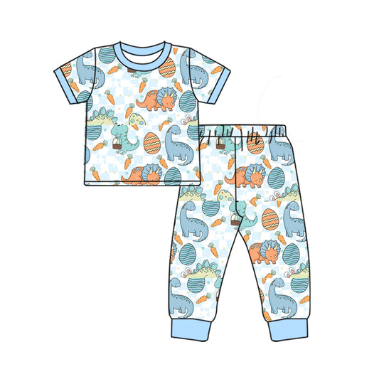 Baby Boys Easter Dinosaurs Eggs Shirt Pants Pajamas Clothes Sets Preorder