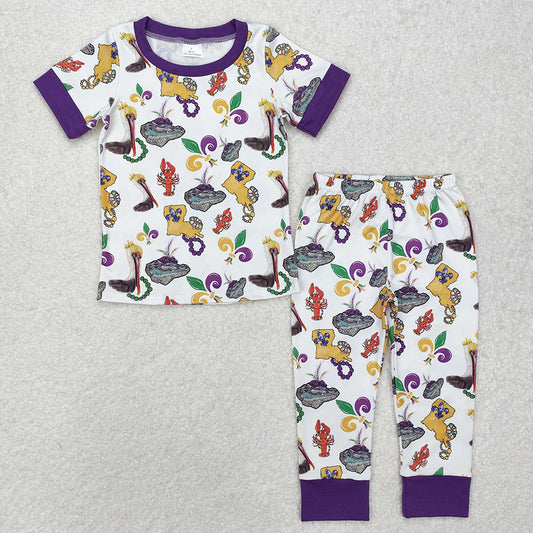 Baby Boys Mardi Gras Bird Shirt Pants Pajamas Clothes Sets