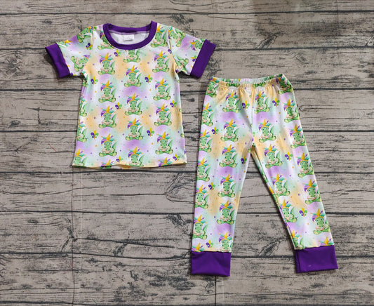 Baby Boys Mardi Gras Crocodile Shirt Pants Pajamas Clothes Sets Preorder