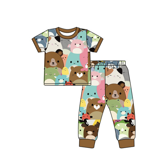 Baby Boys Cartoon Cats Shirt Tops Pants Pajamas Clothes Sets preorder