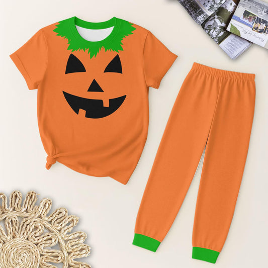 Baby Boys Short Sleeves Ghost Pumpkin Top Legging Pant Pajamas Set Preorder