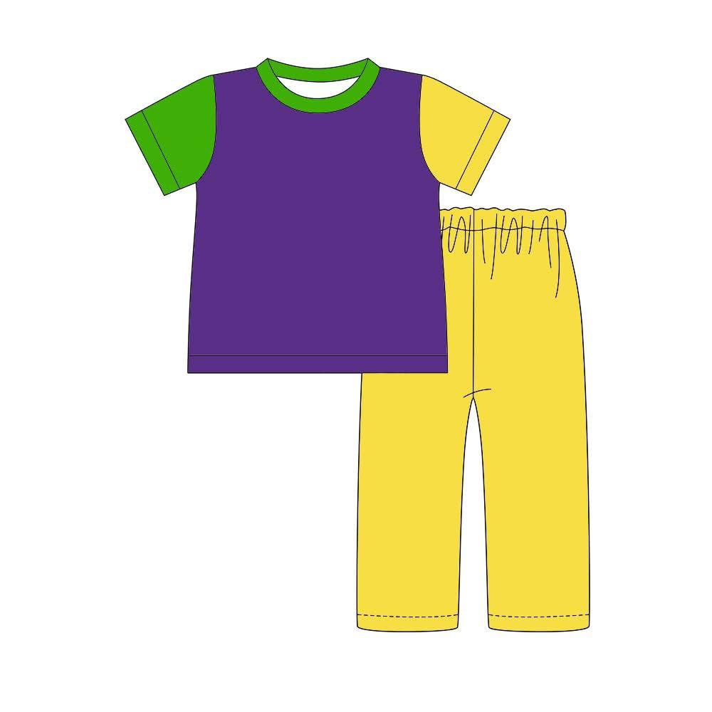 Baby Boys Mardigras Short Sleeve Top Pants Pajamas Sets Preorder