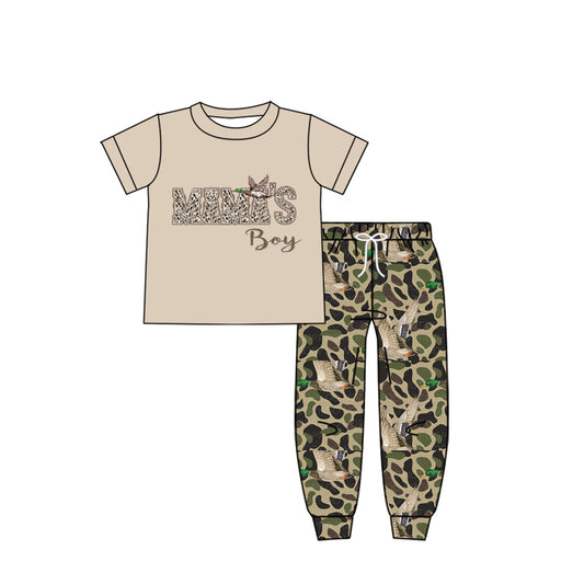 Baby Boys Camo MAMA'S Boy Ducks Top Jogger Hunting Clothes Sets Preorder
