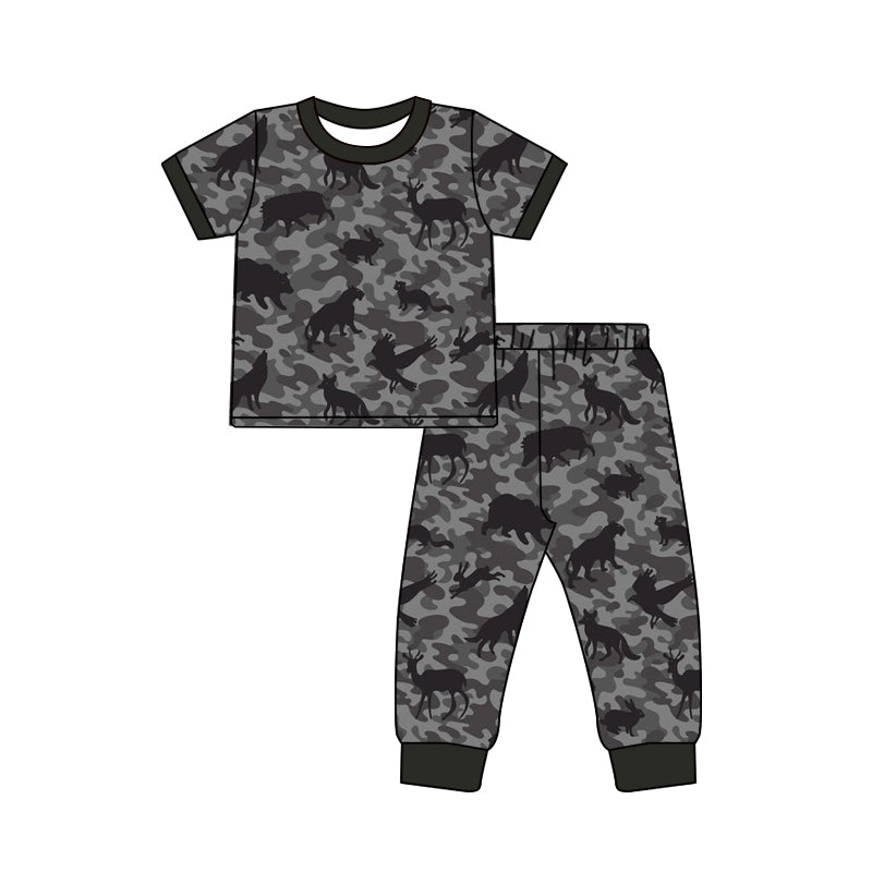 Baby Boys Southern Camo Animals Top Pant Hunting Clothes Sets Preorder