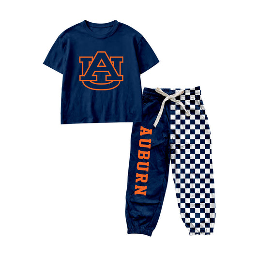 Preorder moq 5 Baby Boys Navy AU Shirt Top Pockets Joggers Team Clothes Sets