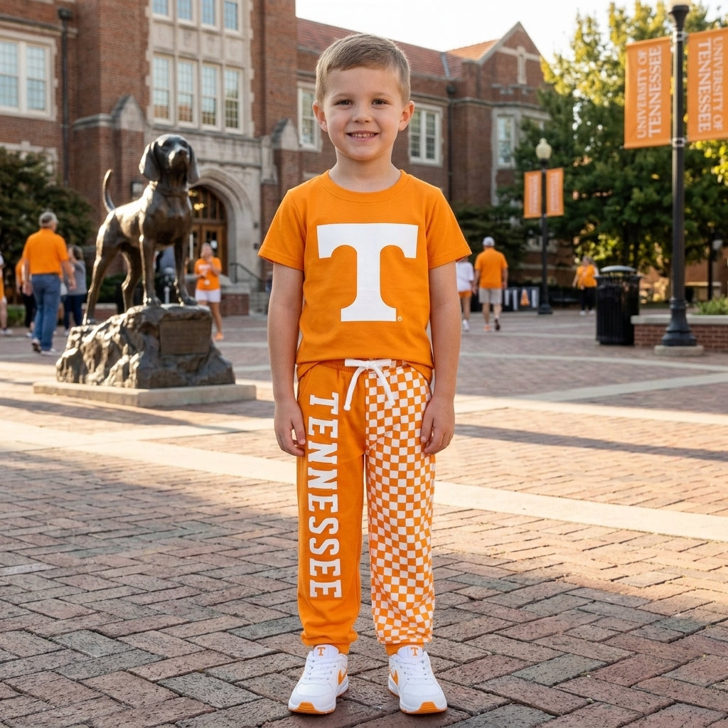 Baby Boys Vinyl Tennessee Top Pockets Joggers Team Clothes Sets
