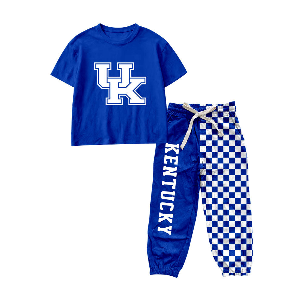 Preorder moq 5 Baby Boys Hot Blue UK Shirt Top Pockets Joggers Team Clothes Sets