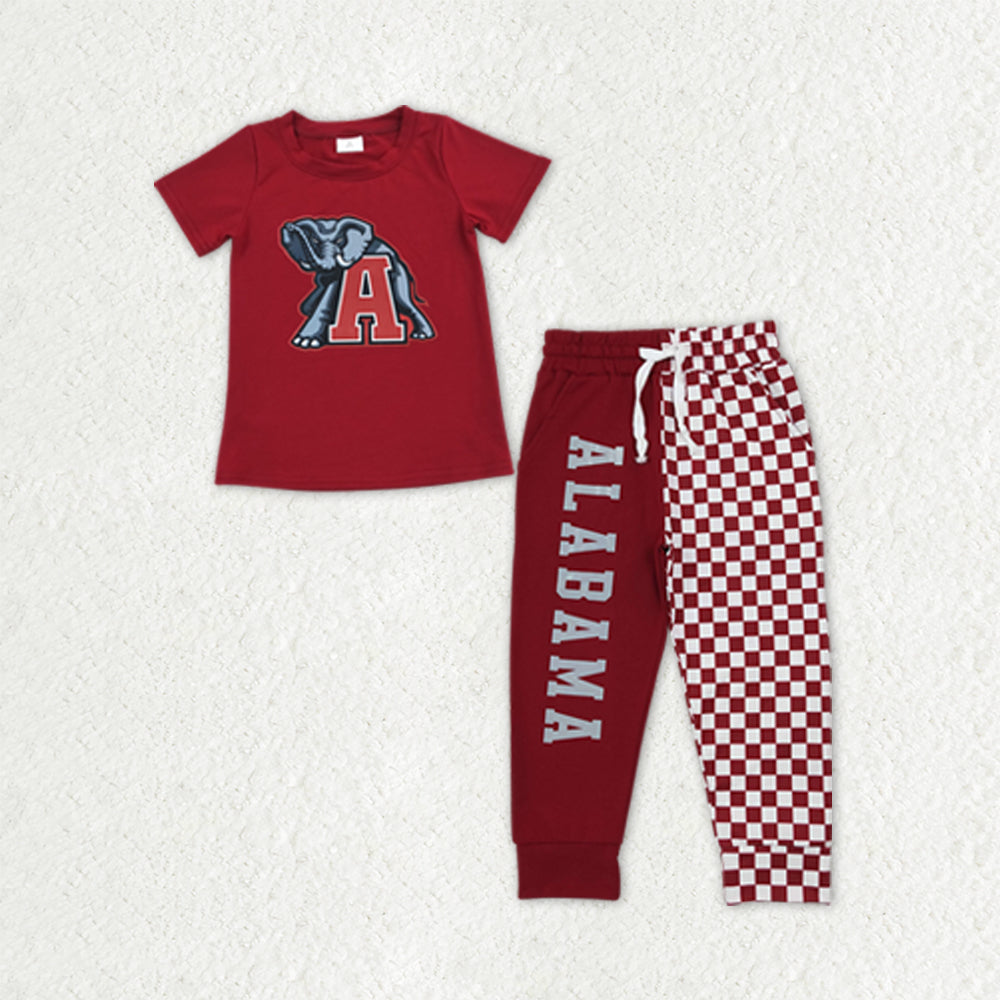 Baby Boys Vinyl Alabama Shirt Top Pockets Joggers Team Clothes Sets